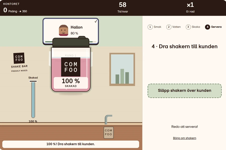 ComFoo Shake Rush, bild från spelversionen