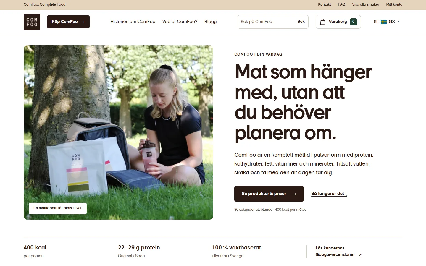 Skärmbild från ComFoo