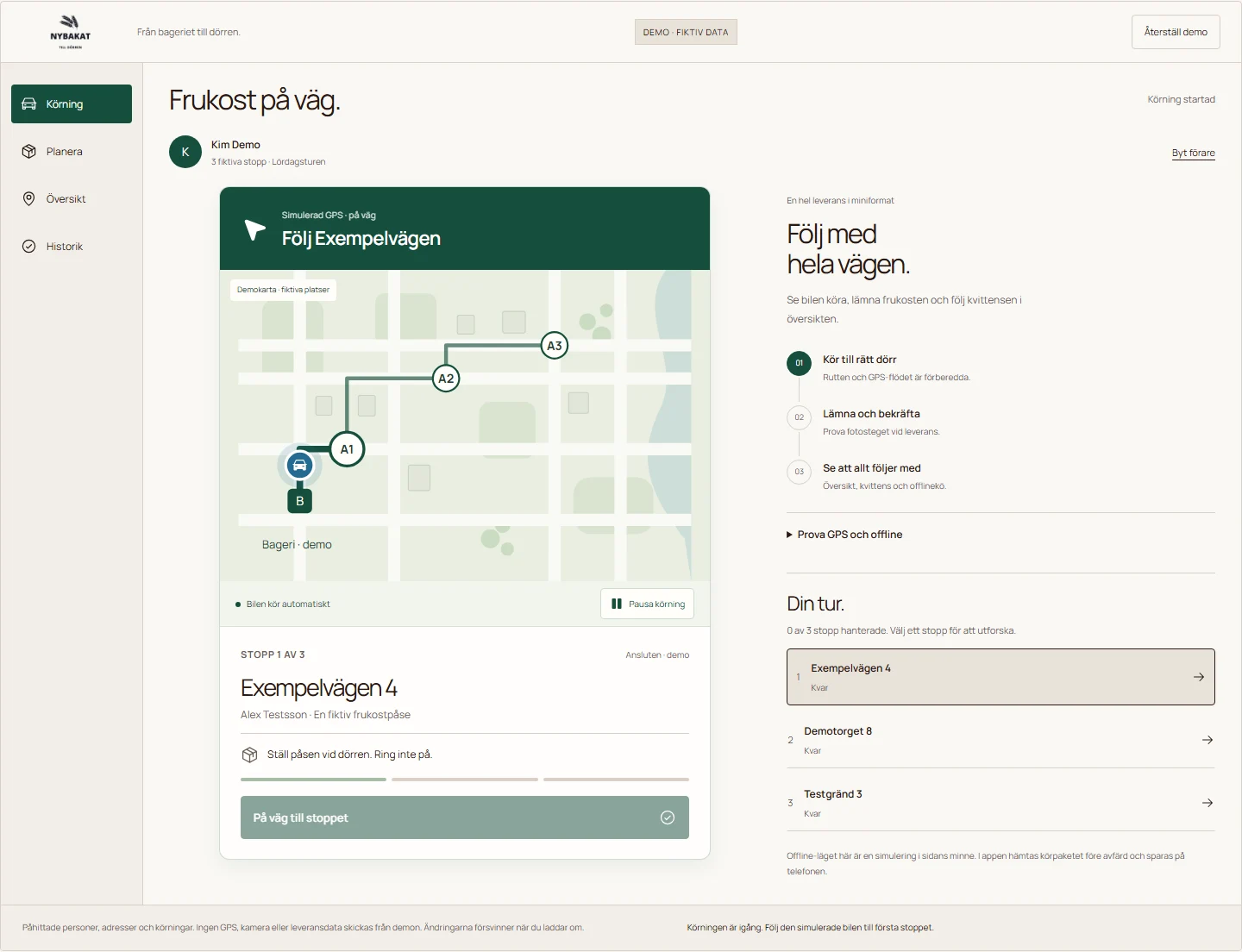 Skärmbild från Nybakat-appen