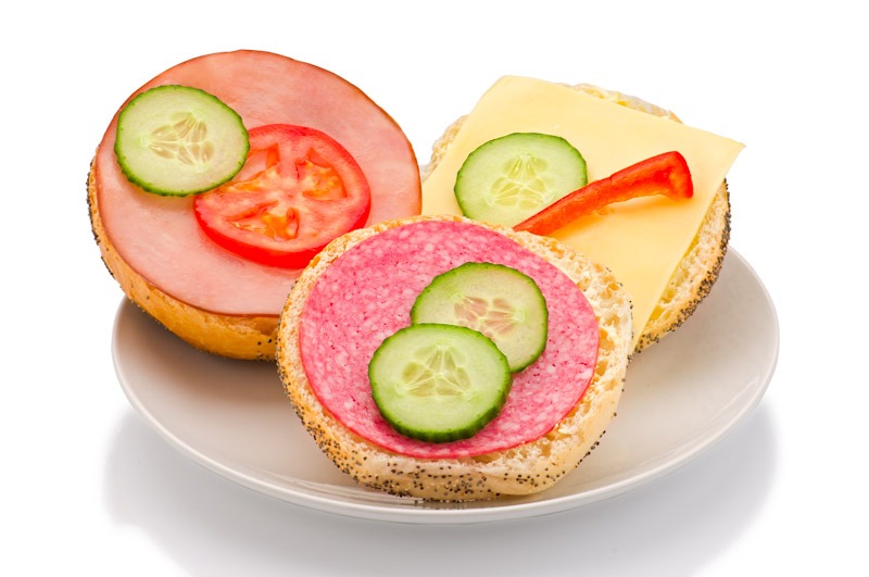 Franskbrödhalvor med pålägg