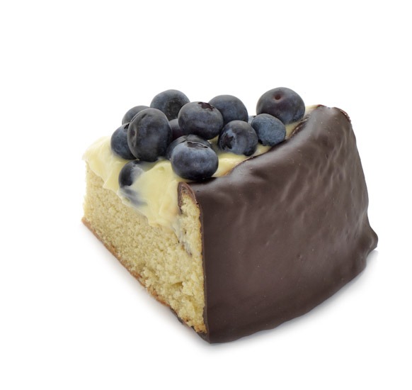 Muffinstårta blåbär bit